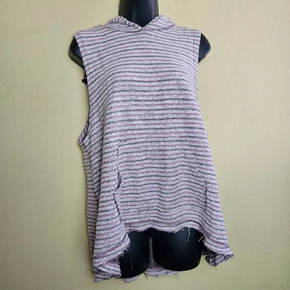 Free People Sleeveless French Terry Hooded Sweater